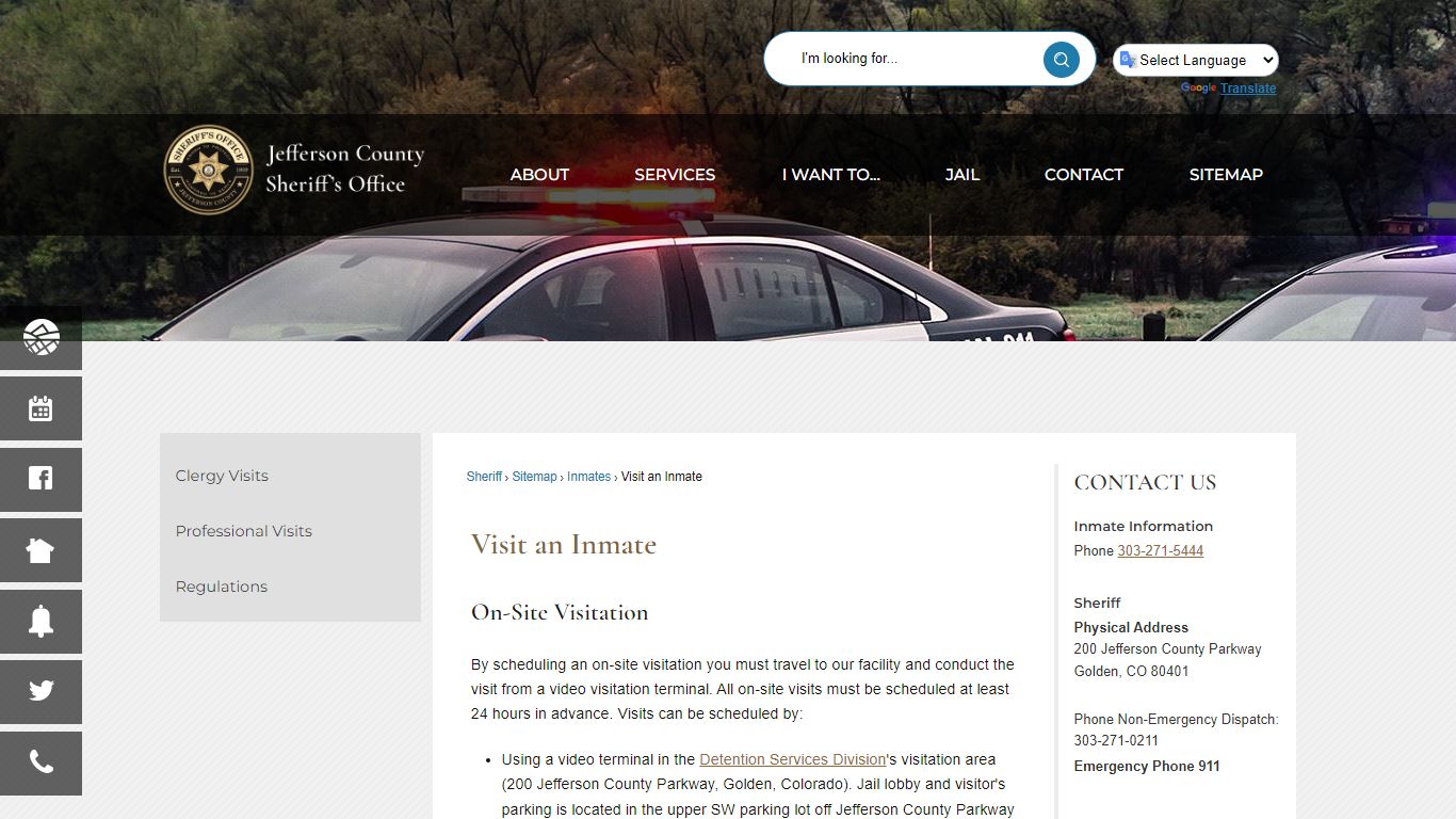 Visit an Inmate | Jefferson County, CO